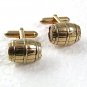 Vintage Goldtone Beer Barrel With Tap Cufflinks 62217