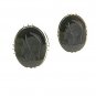 Vintage Silvertone & Black Greek Warrior Cufflinks By ANSON 6117