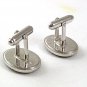 Vintage Silvertone & Black Greek Warrior Cufflinks By ANSON 6117