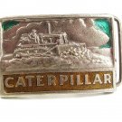 Vintage Silver Tone Enameled CATERPILLAR Belt Buckle 3217