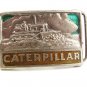 Vintage Silver Tone Enameled CATERPILLAR Belt Buckle 3217