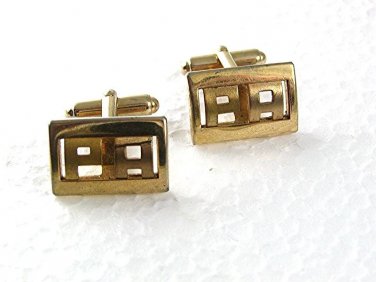 Vintage Goldtone PA or Initial / Letter P.A. Cufflinks 62017