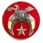 Vintage Mason Masonic Shriners Gold Tone Red White Belt Buckle 21017