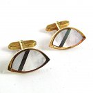 Vintage Goldtone Mother of Pearl Cufflinks By CM 81217a