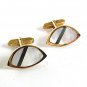 Vintage Goldtone Mother of Pearl Cufflinks By CM 81217a