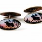 Vintage Enameled Moose Viking Ship Cufflinks By DAVID ANDERSEN 111616