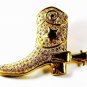 Goldtone Rhinestone Western Boot Working Spur Belt Buckle Unbranded 41116