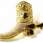 Goldtone Rhinestone Western Boot Working Spur Belt Buckle Unbranded 41116