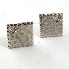 Vintage Silvertone Square Cufflinks 82217a