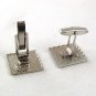 Vintage Silvertone Square Cufflinks 82217a