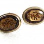 Vintage Goldtone Black Wingless Griffin Repaired Cufflinks 8917