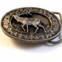 Vintage 1985 Siskiyou Deer Silver Tone  Belt Buckle