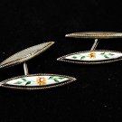 Victorian / Edwardian Sterling Silver Sunflower Cufflinks 9916