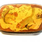 Vintage Inlaid Wood & Metal Two Squrrels Belt Buckle