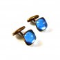 1940's - 50's Gold Tone & Light Blue Cufflinks 111516