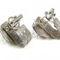 Vintage 1970's Silvertone & Blue Wrap Around Cufflinks 73117