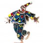 Mexican Taxco Sterling Silver Enameled Clown Brooch / Pendant 62916