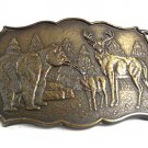 Vintage Bear Buck Doe Deer Forest Woods Belt Buckle By rj 102617