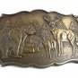 Vintage Bear Buck Doe Deer Forest Woods Belt Buckle By rj 102617