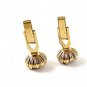 1960's Gold Tone & Sparkley Blue Cufflnks 91616