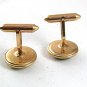 Vintage Goldtone & Green Cufflinks By KREMENTZ 81617