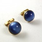 1950's - 60's Gold Tone & Blue Cufflinks By SWANK 1317