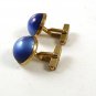 1950's - 60's Gold Tone & Blue Cufflinks By SWANK 1317