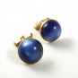 1950's - 60's Gold Tone & Blue Cufflinks By SWANK 1317