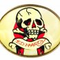 Skull Crossbones White Red Black Belt Buckle By ED HARDY 33116b