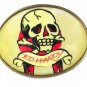 Skull Crossbones White Red Black Belt Buckle By ED HARDY 33116b