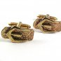 Vintage Neat Odd Goldtone Buckle Cufflinks 101817