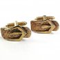 Vintage Neat Odd Goldtone Buckle Cufflinks 101817
