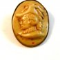 Vintage Early Plastic Celluloid? French Ivory? Gentleman in a Hat Brooch