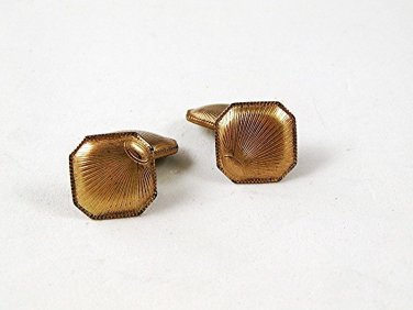 Vintage Gold Tone Square Cufflinks 9816