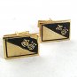 1950 - 60'S Goldtone & Black Comedy Tragedy Theater Cufflinks 81917