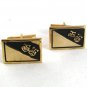 1950 - 60'S Goldtone & Black Comedy Tragedy Theater Cufflinks 81917