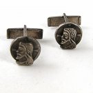 Vintage Silver Tone Jesus Christ Cufflnks Pat 2974381 91916