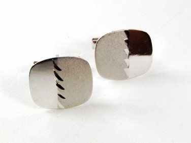 Sterling Silver Polished Brushed Cufflinks Unbranded 3616