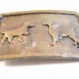 Vintage 1975 Bergamont Pointers Dog Made in USA Brass Belt Buckle