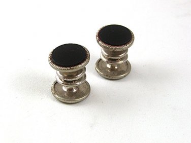 Silvertone Black SNAP LINK Cufflinks By PARK ROGERS JIFFY PAT 6 11 20 61417