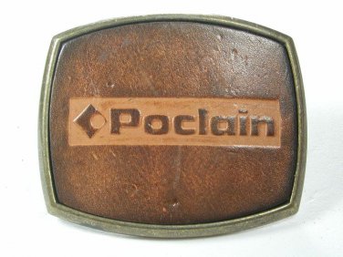 Vintage Poclain Leather Belt Buckle by ED CID. 111915