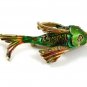 Vintage Goldtone Green Rhinestones Koi Fish Brooch 4217