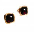1930's - 50's Goldtone & Red Cufflinks By CORRECT QUALITY 4317