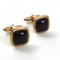 1930's - 50's Goldtone & Red Cufflinks By CORRECT QUALITY 4317