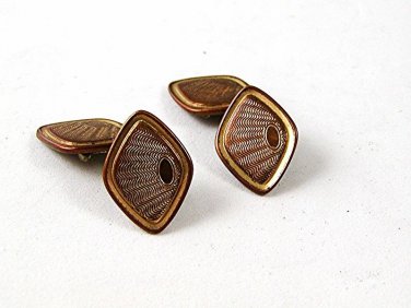 Victorian / Edwardian Gold Tone Cufflinks By HWK CO. 9816