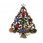 Vintage Christmas Tree W/ Sparkly Rhinestones Brooch BY J.J. 52316