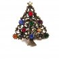 Vintage Christmas Tree W/ Sparkly Rhinestones Brooch BY J.J. 52316