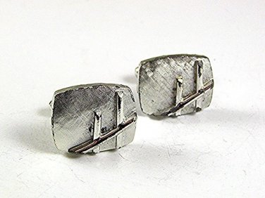 Vintage Odd Silvertone Initlal / Letter H Cufflinks 10217