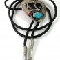 Vintage End of The Trail Turquoise & Coral Bolo Leather Cord 52617