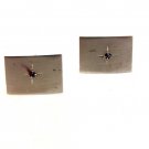 Vintage Sterling Silver with Tiny Blue Sapphire Cufflinks 06072013ccc